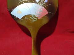 Oglinda japoneza de mana pictata manual si foita de aur